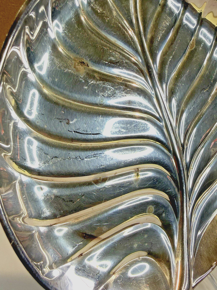 Vintage International Silver Company 8" Silver Leaf Serving Tray Plate