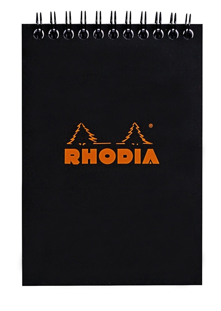 Rhodia Wirebound Notebook 6 x 8 Graph Black