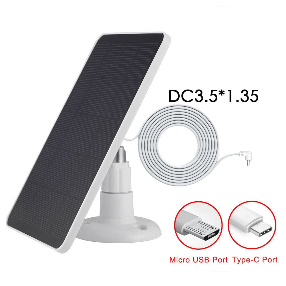 4W Universal Solar Panel for Ring Stick Up Spotlight Camera Battery 10ft Cable