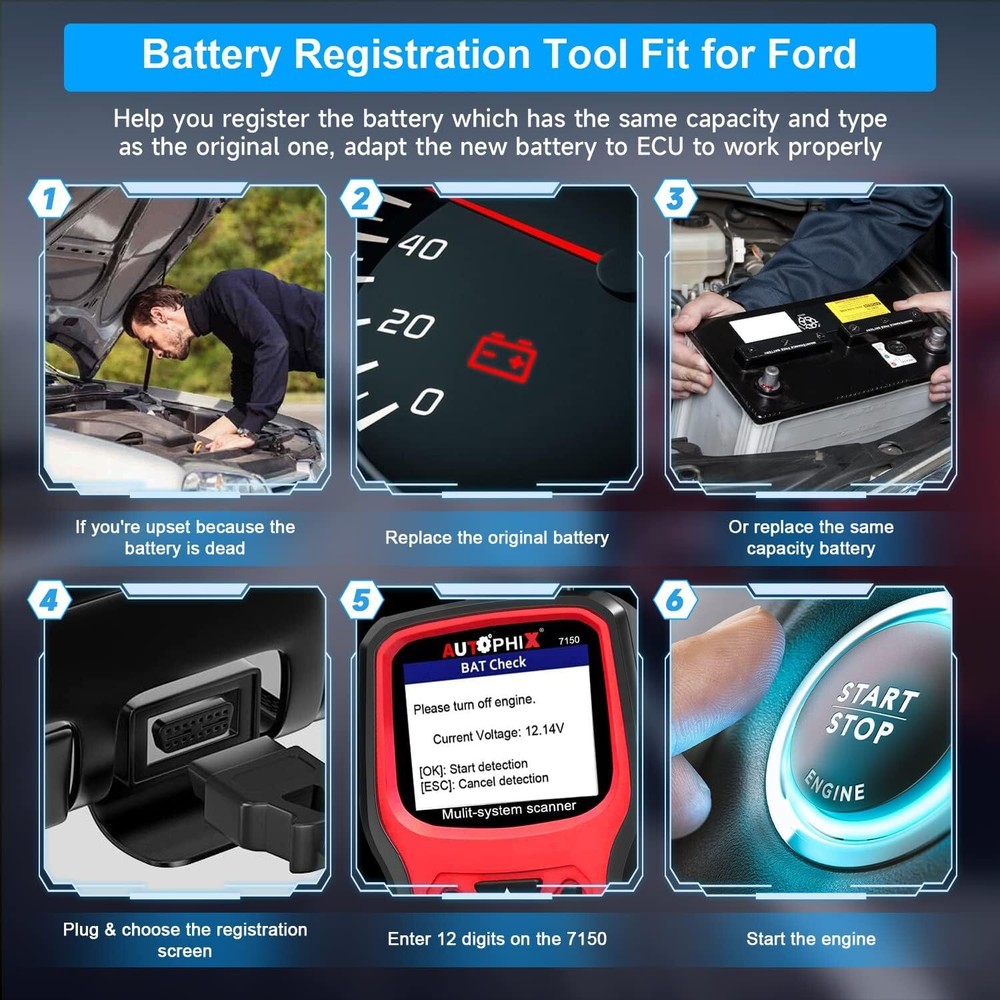 Fit For Ford OBD2 Scanner Full System Code Reader ABS SRS Reset Diagnostic Tool