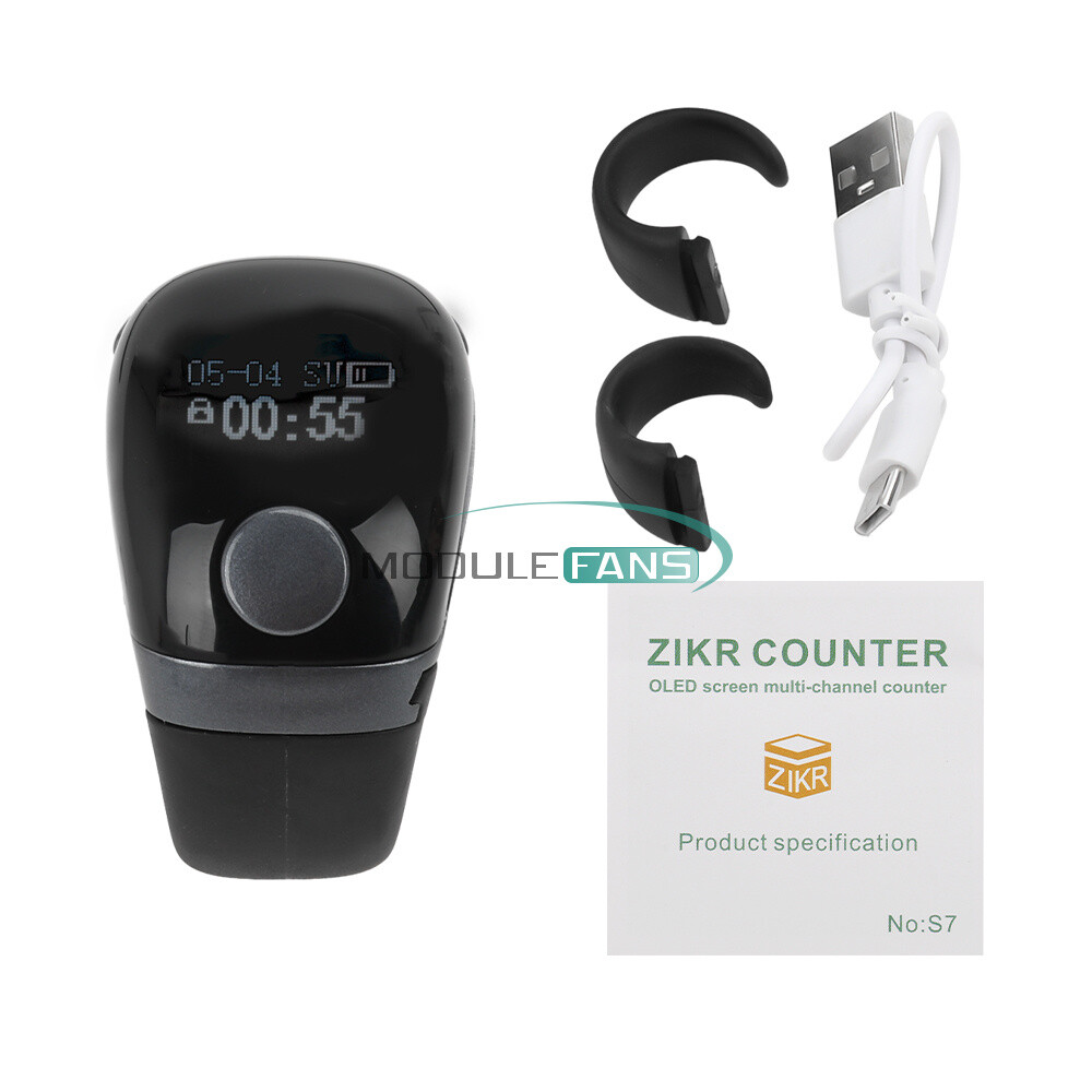 OLED Digital Finger Tally Counter Ring Counting Type-C Multi-Channel Counter