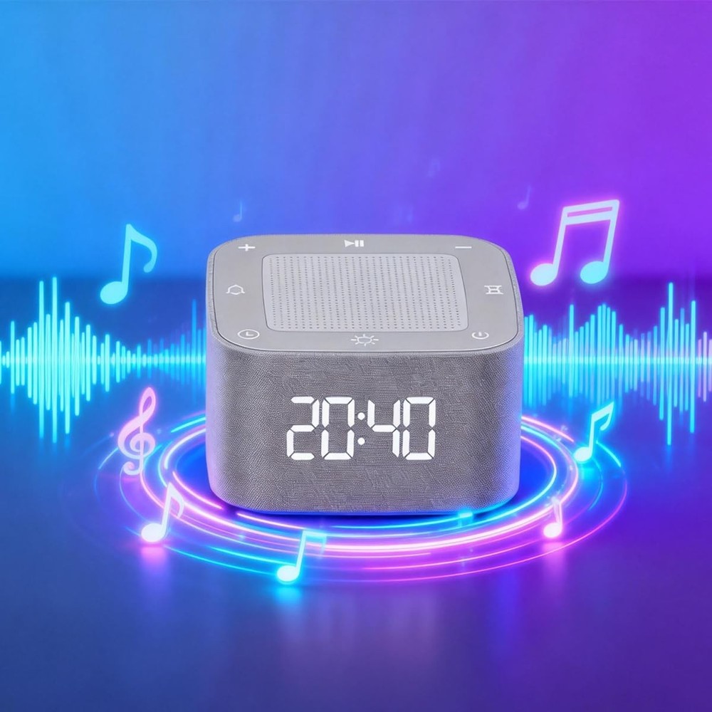Smart White Noise Machine with Bluetooth & Digital Clock 32 Sounds for Sleep