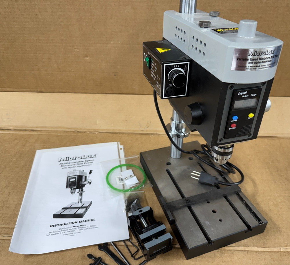 MicroLux #82959 Variable Speed, Mini Drill Press with Depthfinder