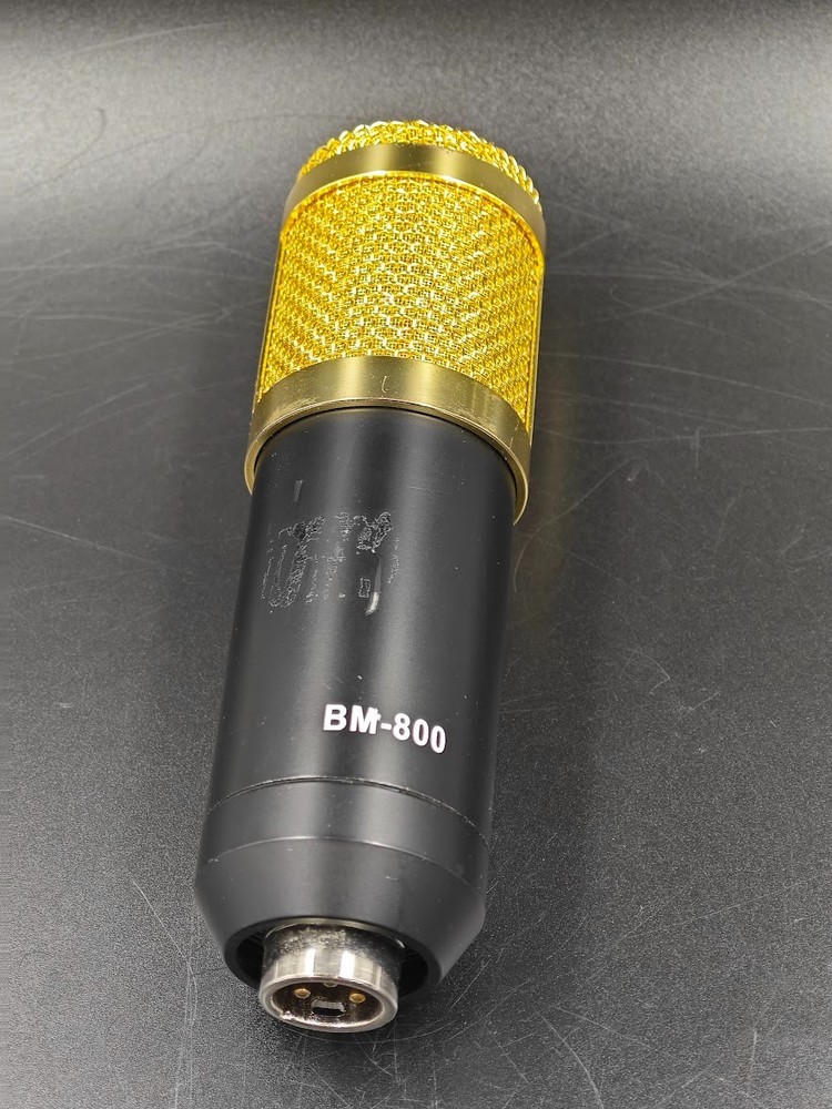 BM-800 Condenser Microphone Black/Gold Used Working