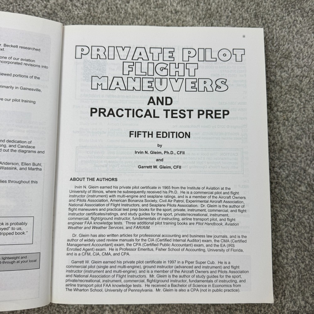 Gleim Private Flight Maneuvers And Practical Test Prep Fifth Edition First Print