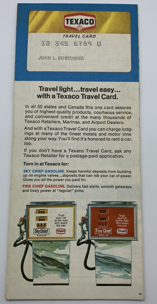 Vintage 1970 Washinton State Texaco Map