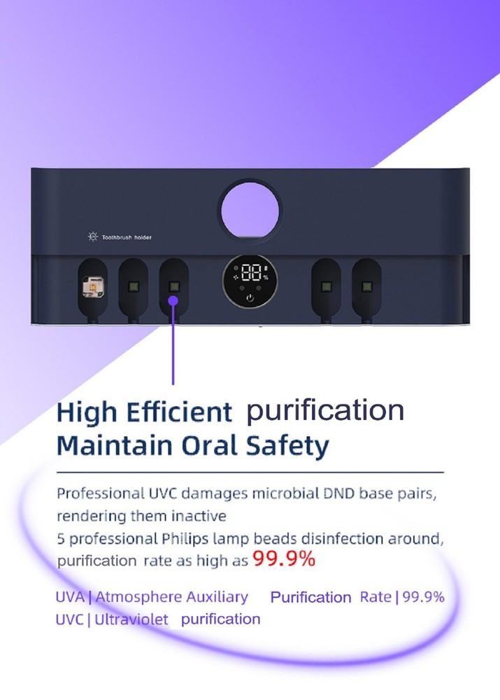 Automatic Induction Toothbrush Device, Cleaning Capability 5600mAh Rechargeab...