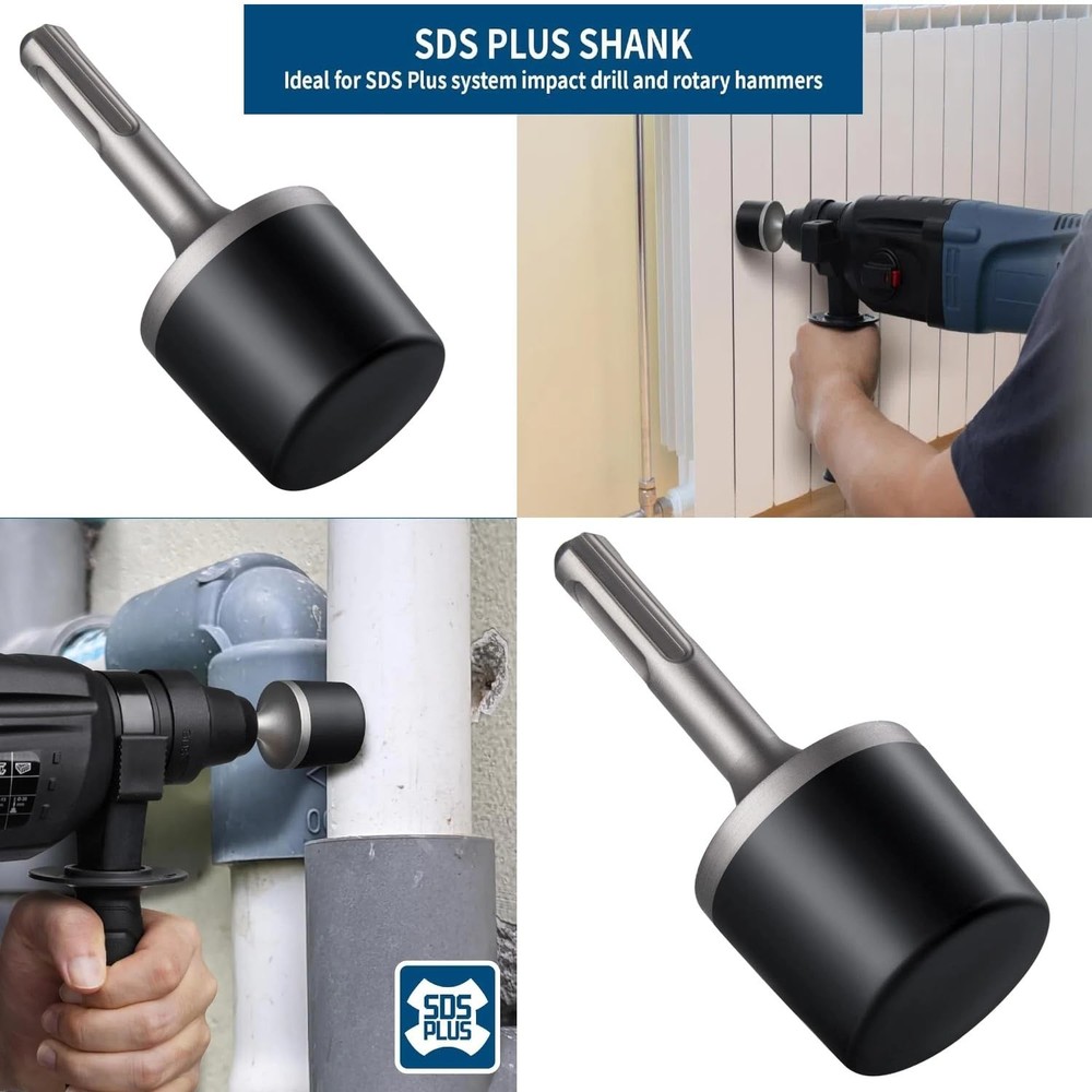 2Pcs Driven Rubber Mallet with SDS PLUS Handle Rubber Tool Hammer for Pre...