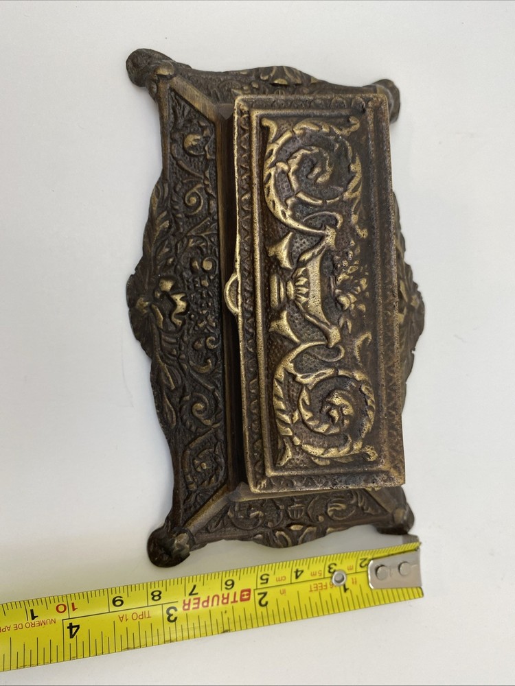 Antique Brass Stamp Holder with 3 Compartments