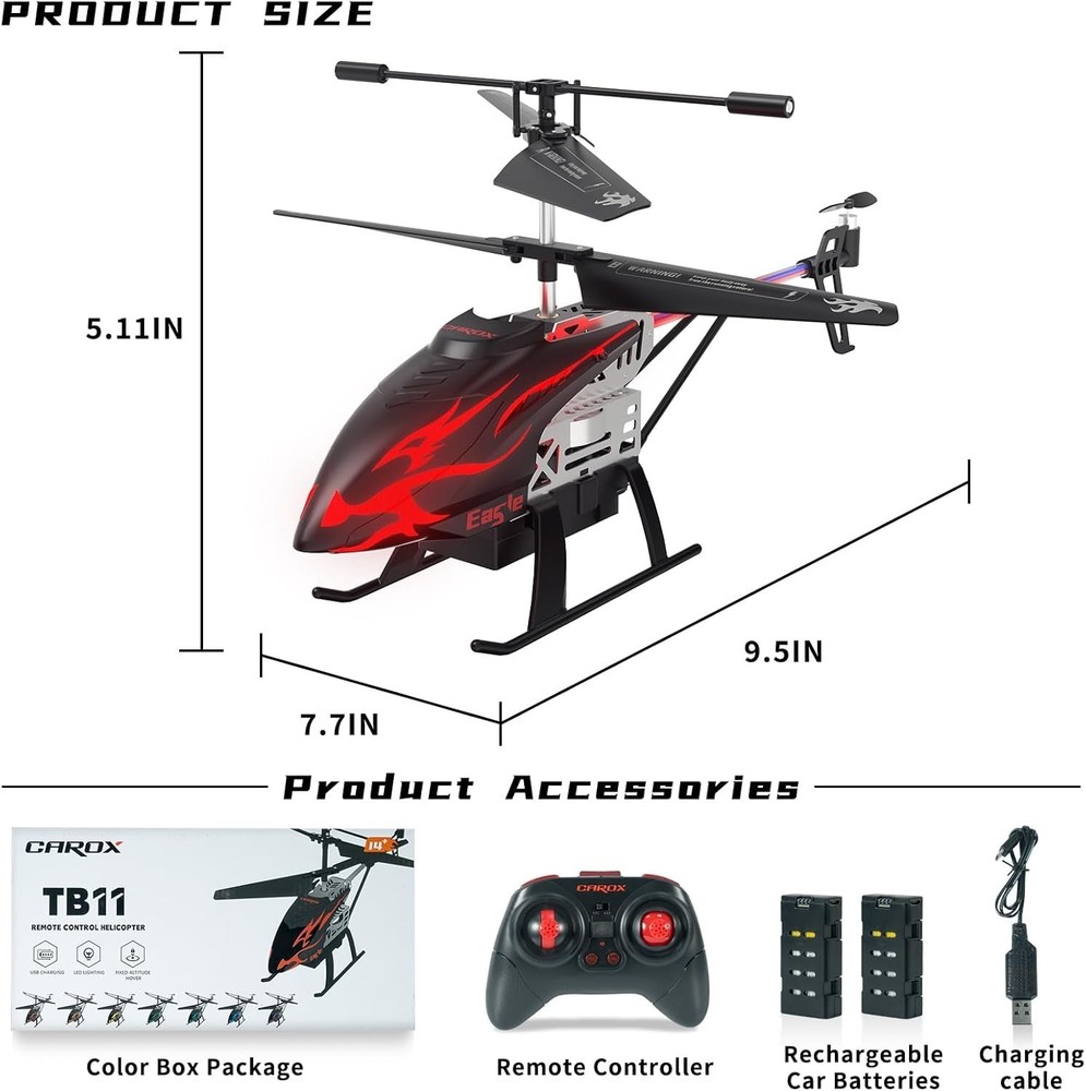 Sturdy Remote Control Helicopter with 30 Mins Flight Time & Fun Light Effects