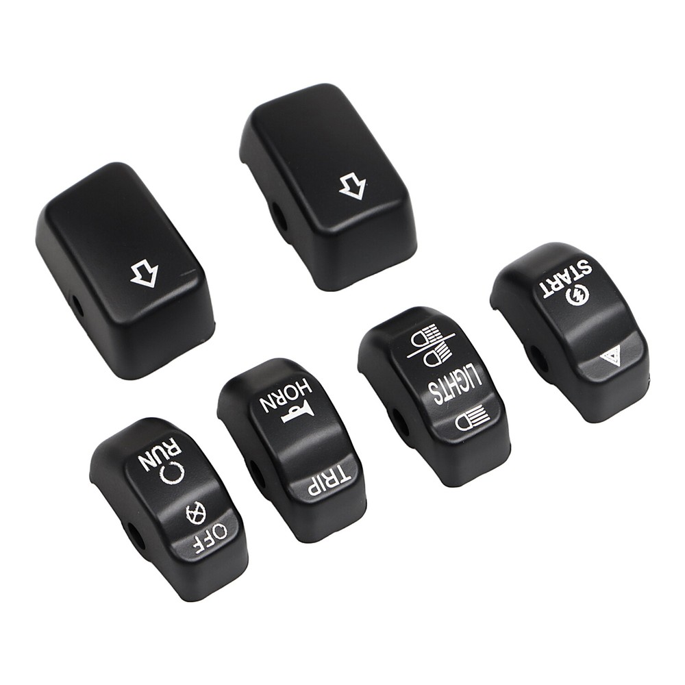 6pcs Hand Control Switch Housing Button Cap For Harley Softail Dyna Wide Glide
