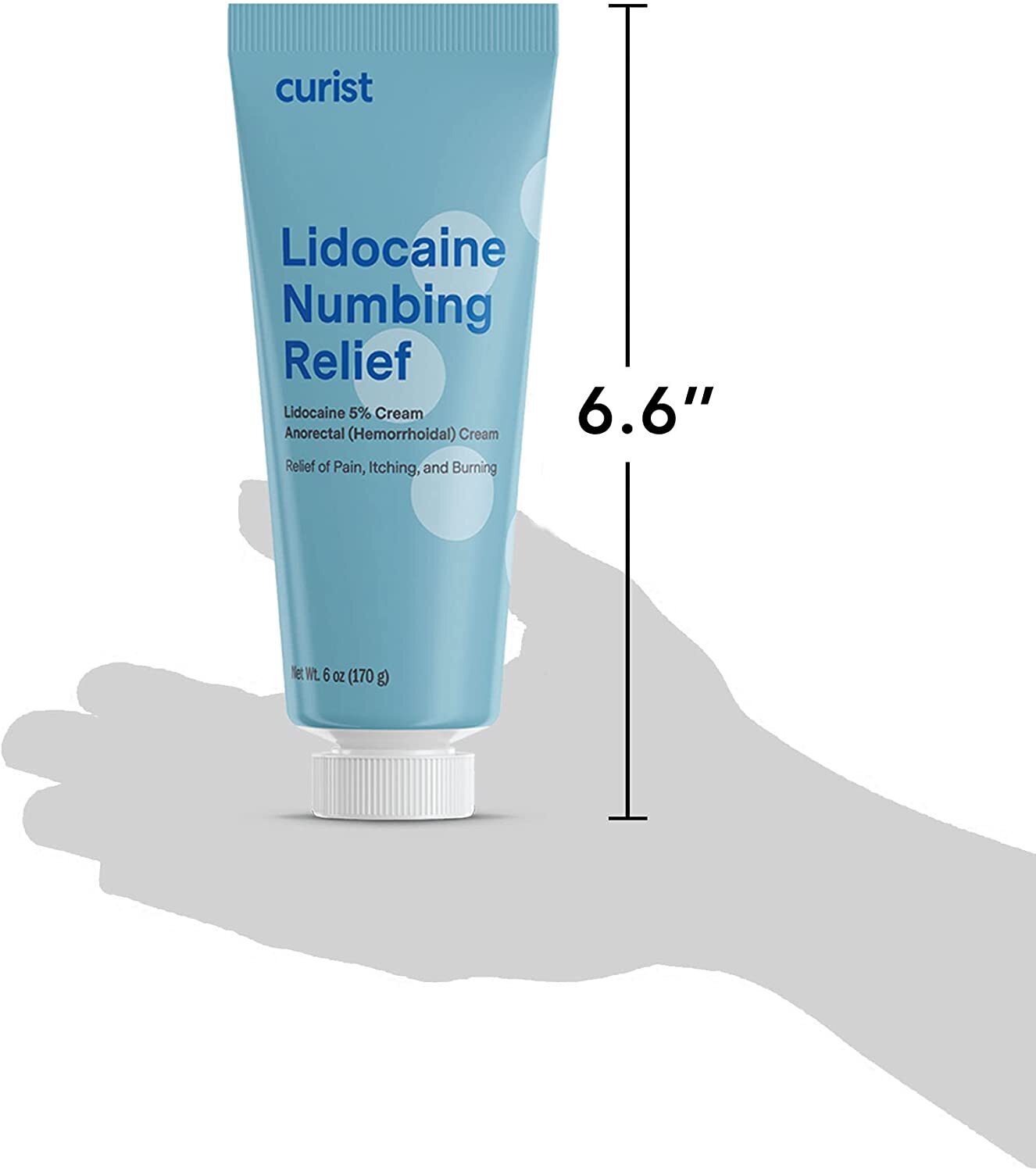 Curist Lidocaine Cream 5% 6 oz Tube Numbing Relief 6 oz Bulk Lidocaine 5%