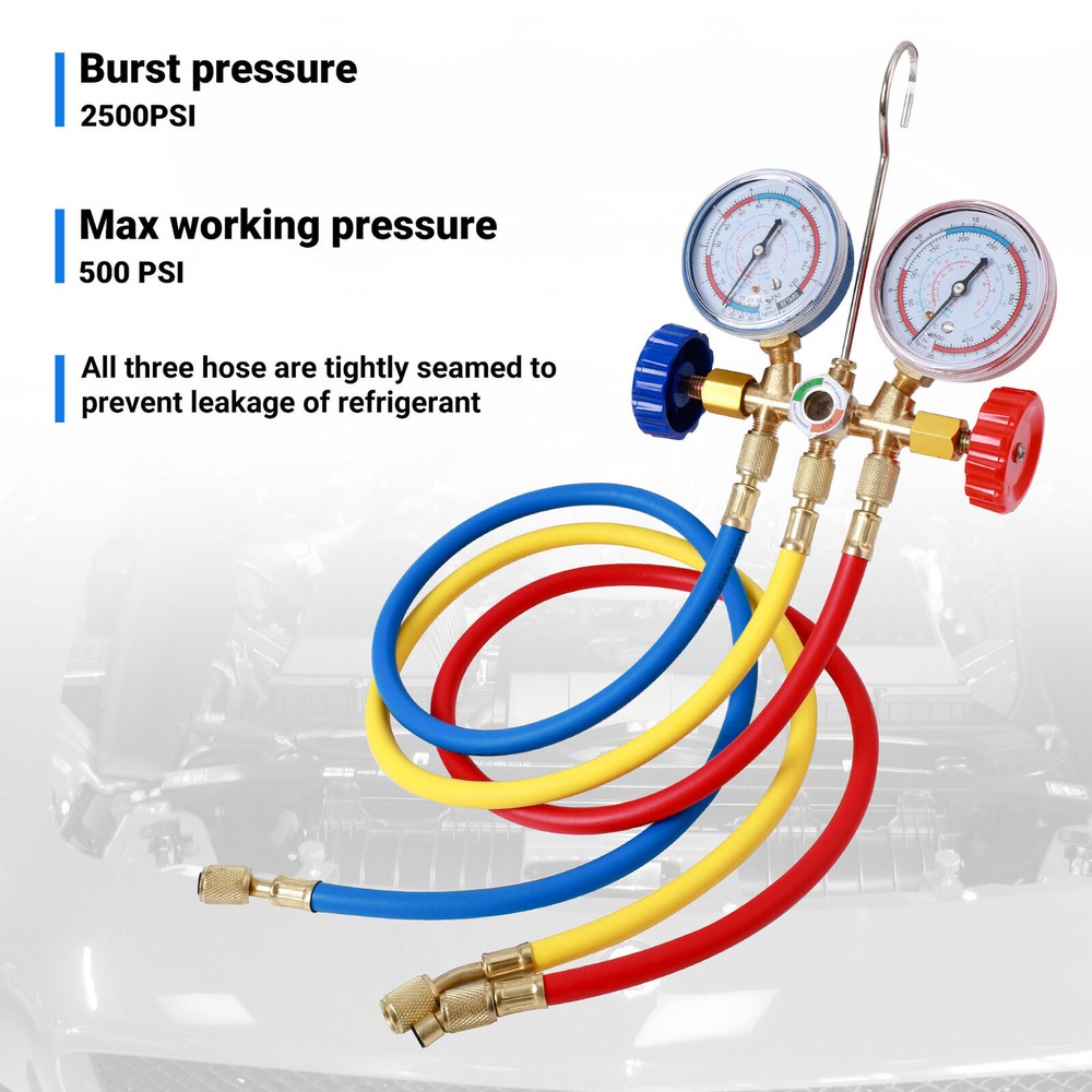 Complete AC Diagnostic Charging Manifold Gauge Set Conditioner