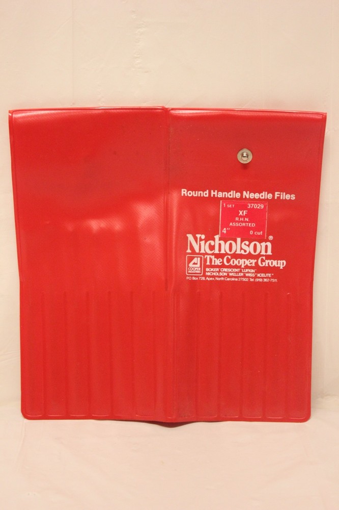 Nicholson Round Handle Needle File Set 37029 XP 4" 0 Cut Assorted 12 Pc. E3B4