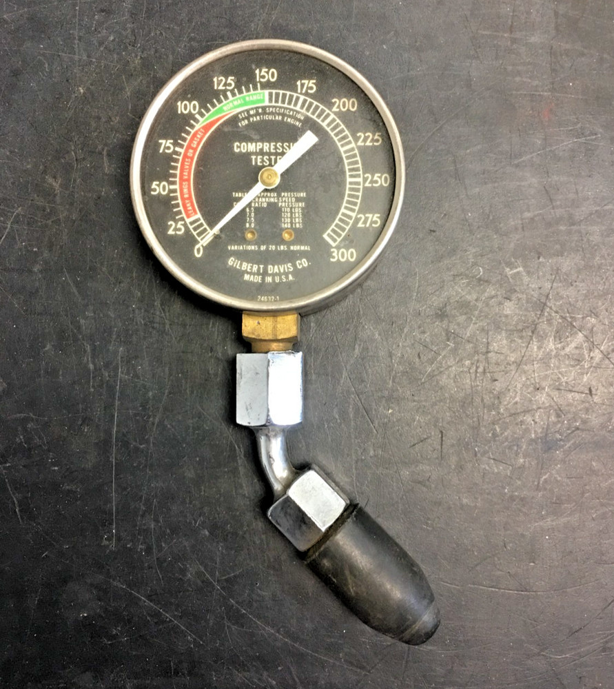 GILBERT DAVIS CO. AUTOMOBILE COMPRESSION TESTER, USA, VINTAGE, UNTESTED