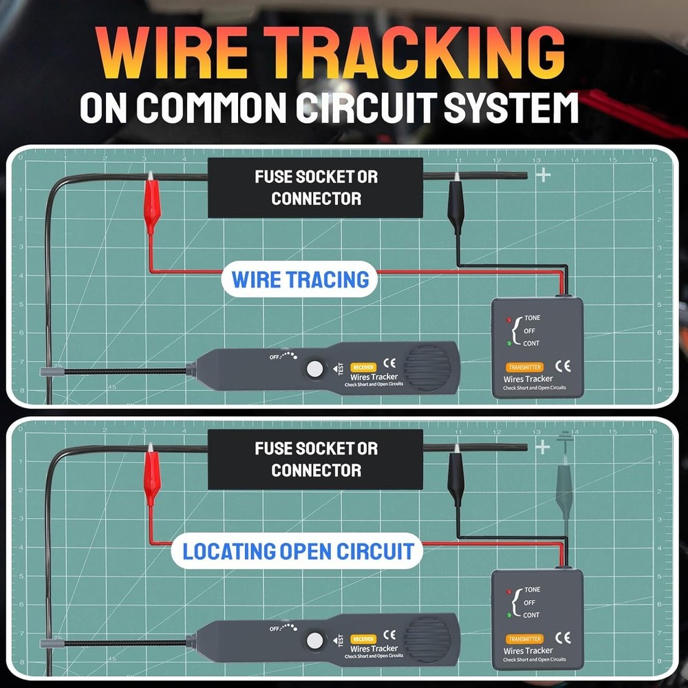 Professional Wire Tester & Short Finder - Includes Batteries for DC Circuits