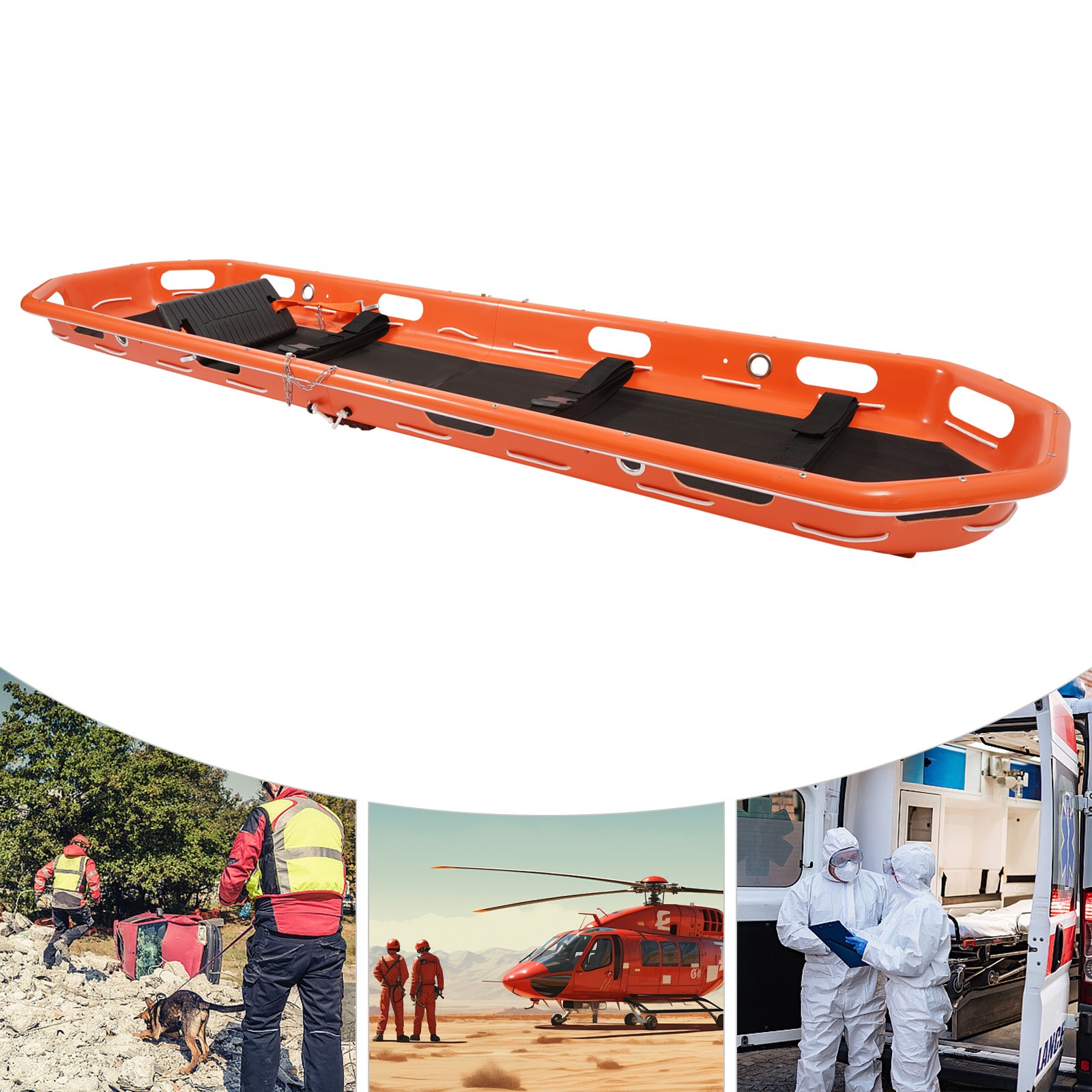 Rescue Basket Stretcher Basket Emergency Stretcher w/ Lift Sling 270kg/595.25lbs