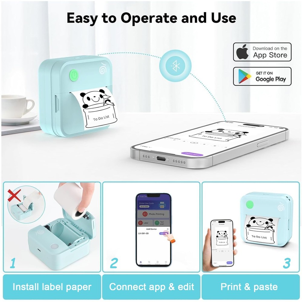 Label Maker Machine Portable Label Printer with Multiple Templates Wireless B...