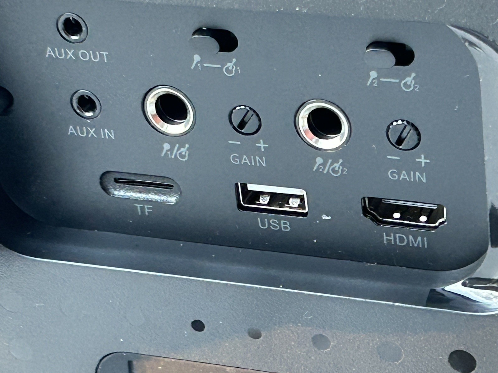 Ikarao Portable Karaoke Machine Party Speaker with Screen 2 Wireless Mics Black