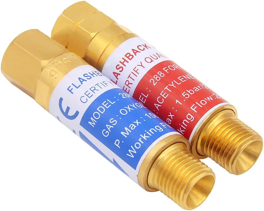 Oxygen & Acetylene Flashback Arrestors Set for Regulator 9/16-18 Thread