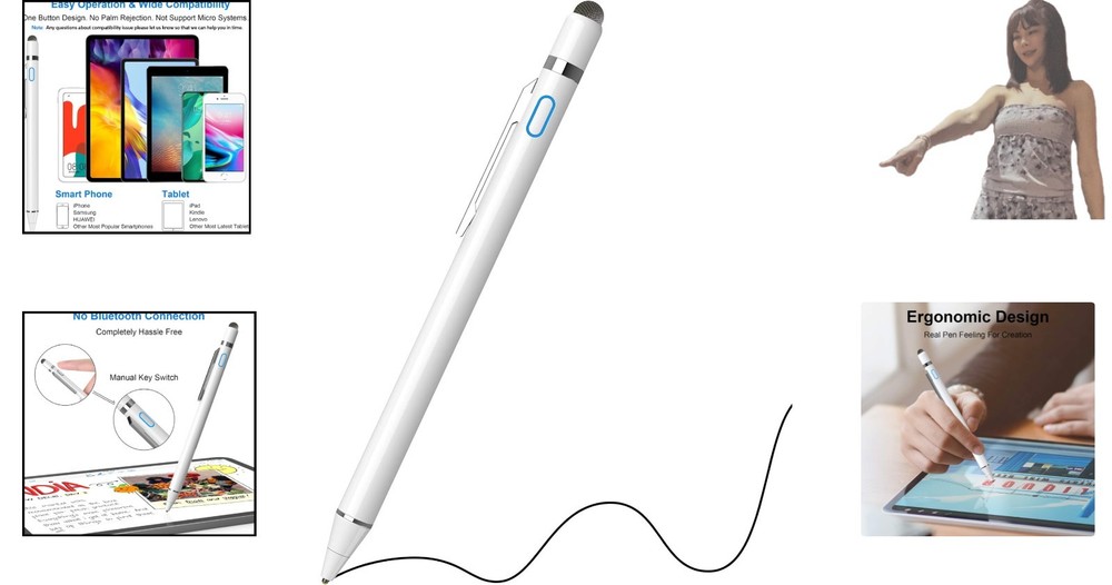 Long-Lasting Rechargeable Stylus for iOS/Android - Perfect Gift for Creatives