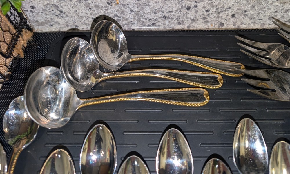 102 Piece Gorham Stainless Steel Silverware And Serving Set.
