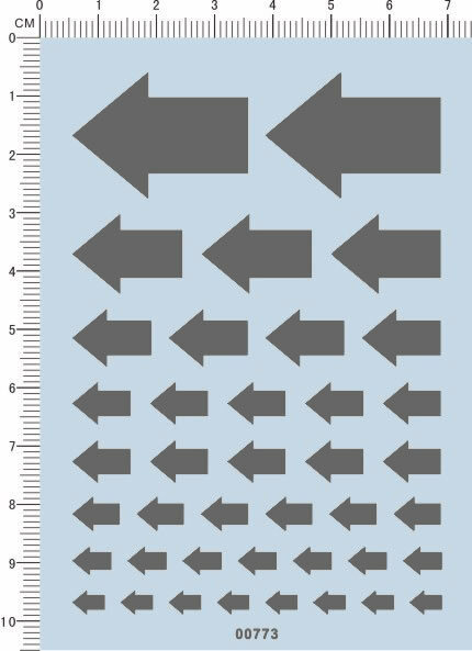Decals Arrow for different scales model kits  (Dark gray) 00773