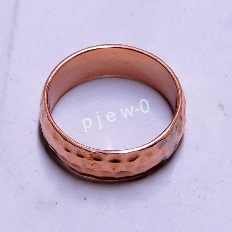 Solid Copper ring, Pure Copper Ring Hammered Ring, Men's Ring Vintage Jewelry P8