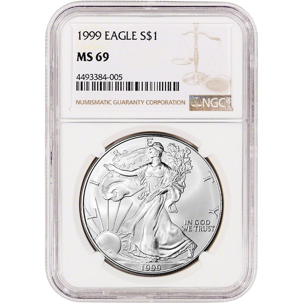 1999 American Silver Eagle Coin - NGC MS69