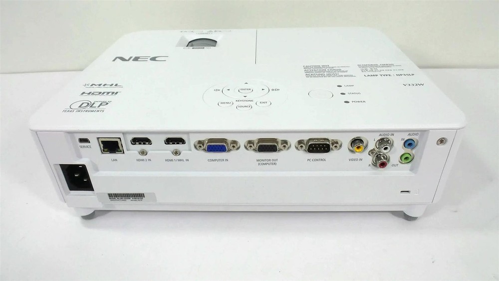 NEC NP-V332W DLP Projector with Accessories - Lamp Timer : 20 Hours