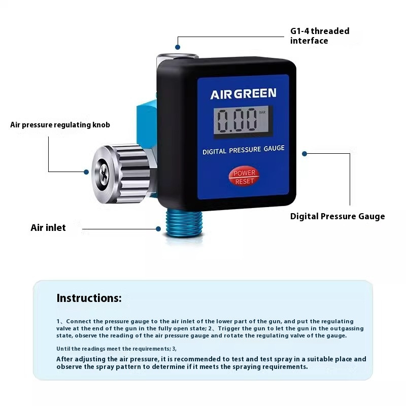 High-Precision Adjustable Pressure Gauge Electronic Digital Display Gauge