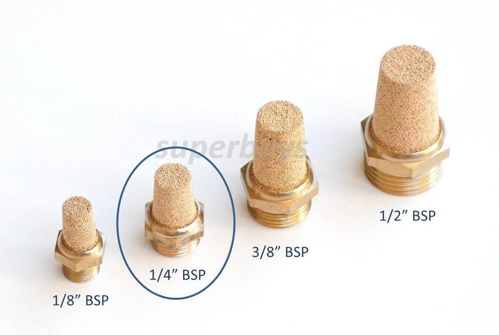 1/4” BSP Thread Air Noise Pneumatic Muffler Silencer Filter Sintered Reducing
