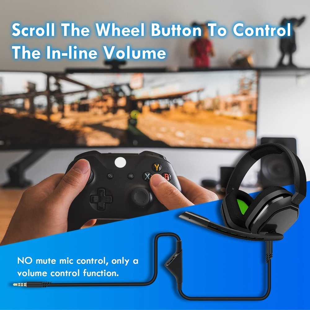 2M Replacement Audio Cable Cord Volume Control for Astro Gaming Headset A10 A40