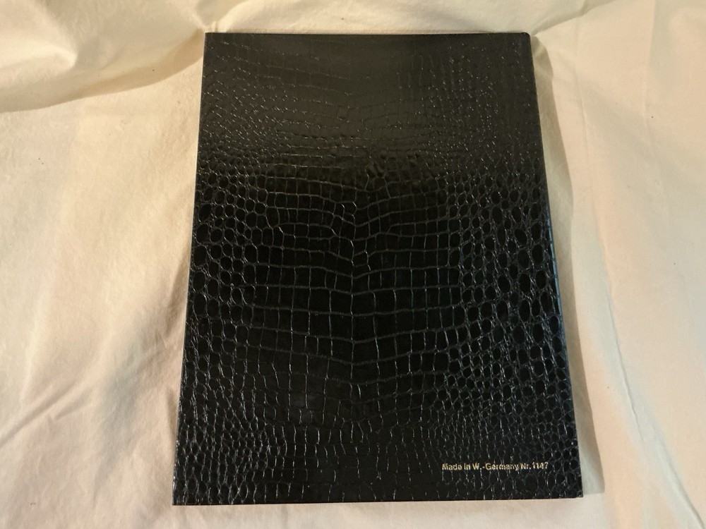 Lindner Stamp Stock Album Black Faux Snake Leather Cover With 8 Pages