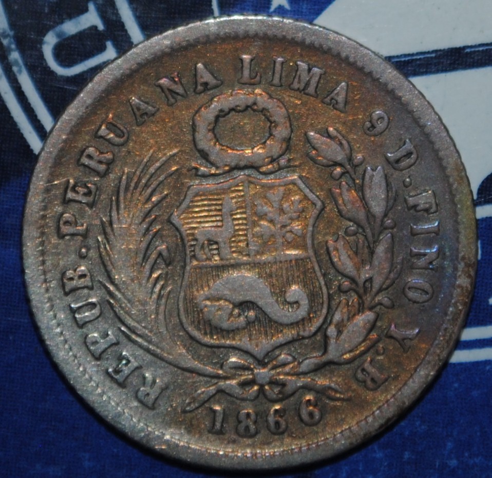 Peru 1 Dinero 1866  {{{B282