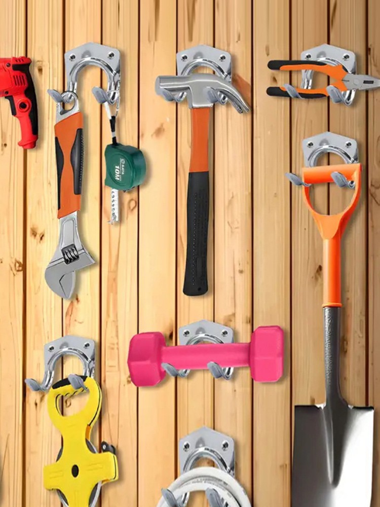 Wall Mount Hooks for Power Tools Garage Storage Heavy Duty Double Hook Set