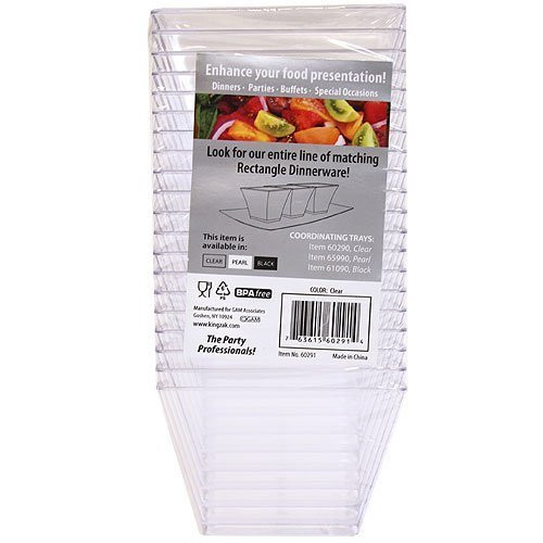 Lillian Tablesettings Plastic 8 oz | Clear Rectangles Servingware | Pack of...