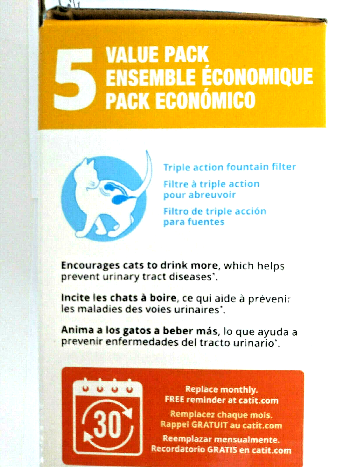 Catit Senses Flower Fountain Triple Action Drinking Water Filters Value 5 Pack