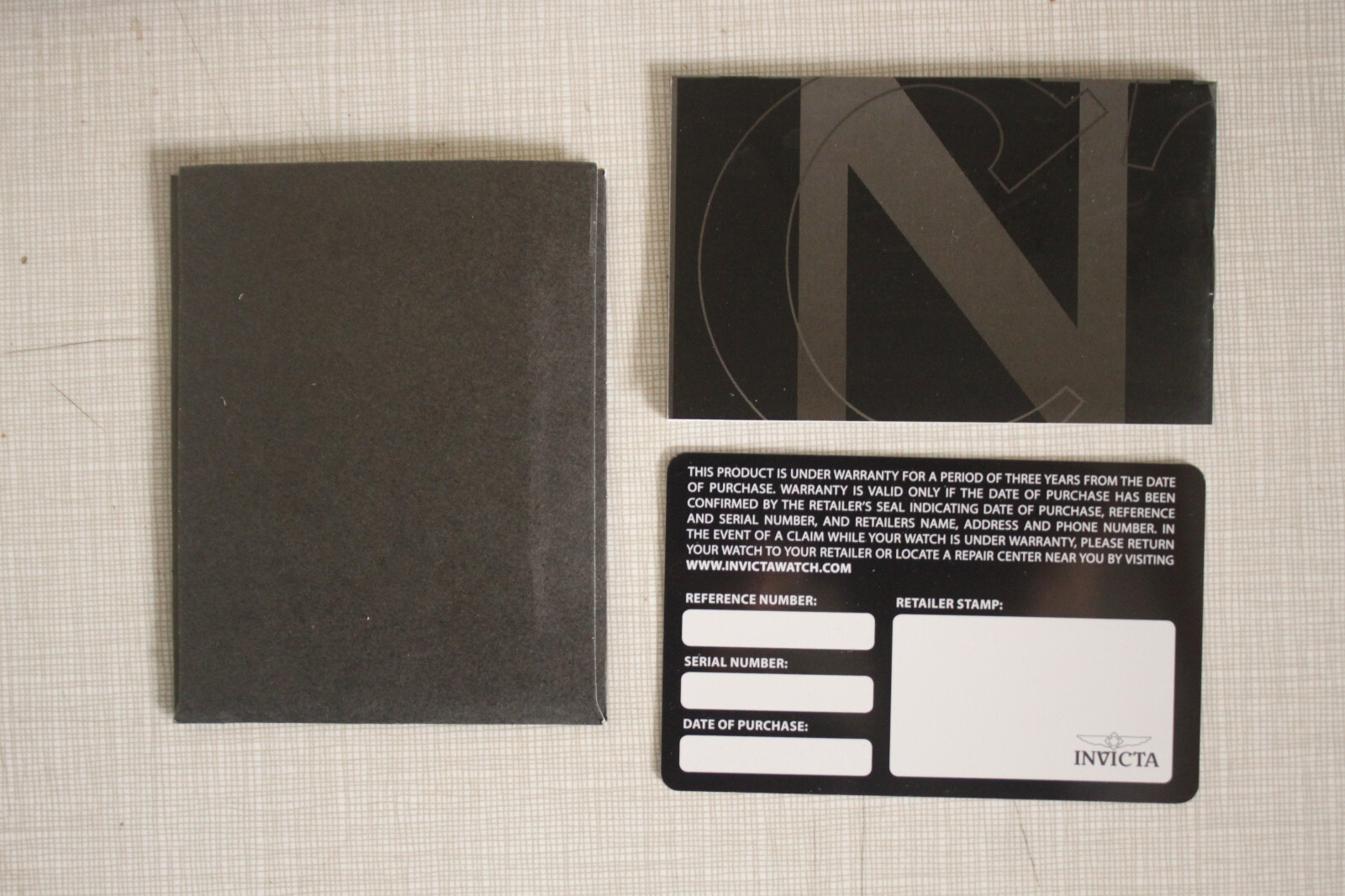 INVICTA Watch Unused Warranty Card & English Spanish Instruction Manual Booklet