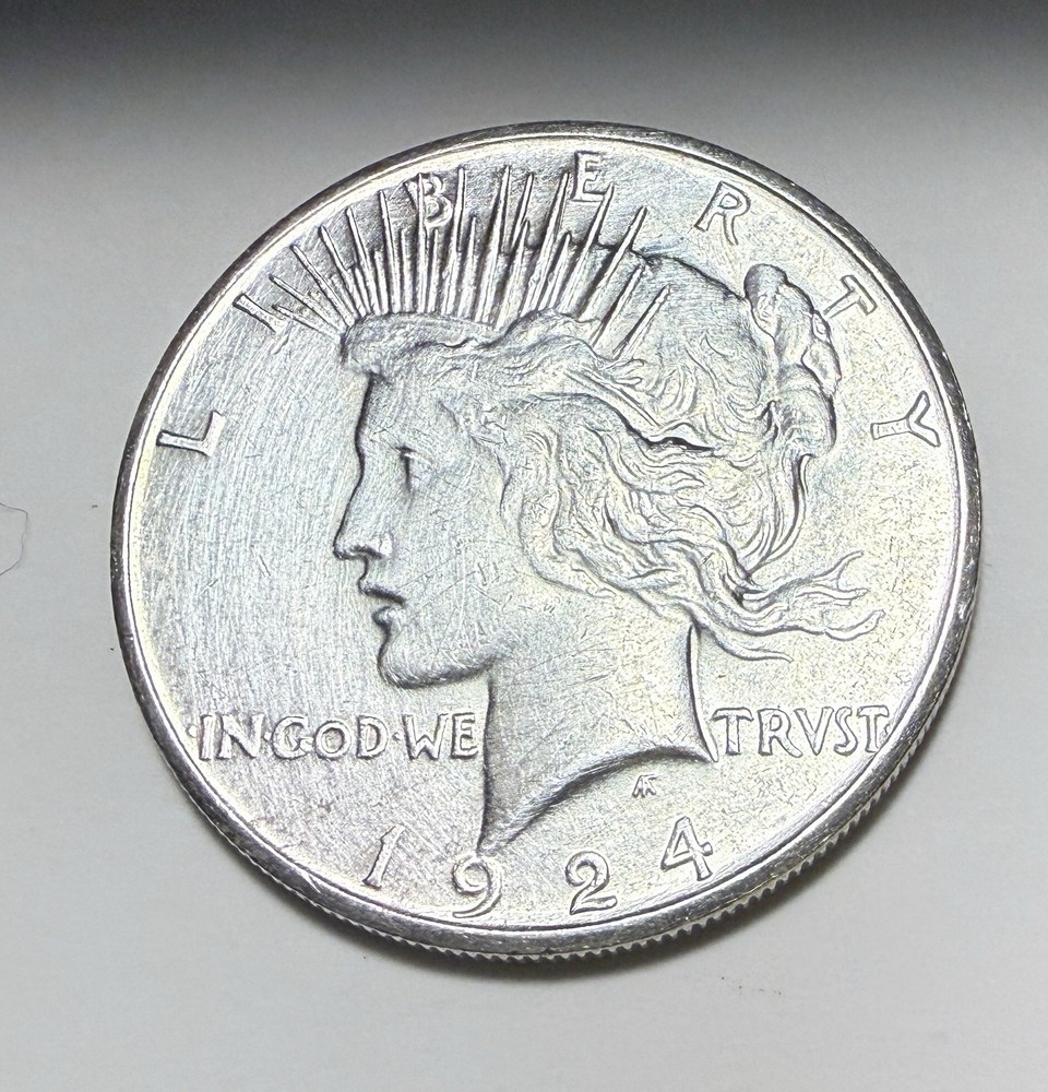 Nice Luster 1924 S PEACE DOLLAR UNC MS DETAILS (cleaned) NICE STRIKE