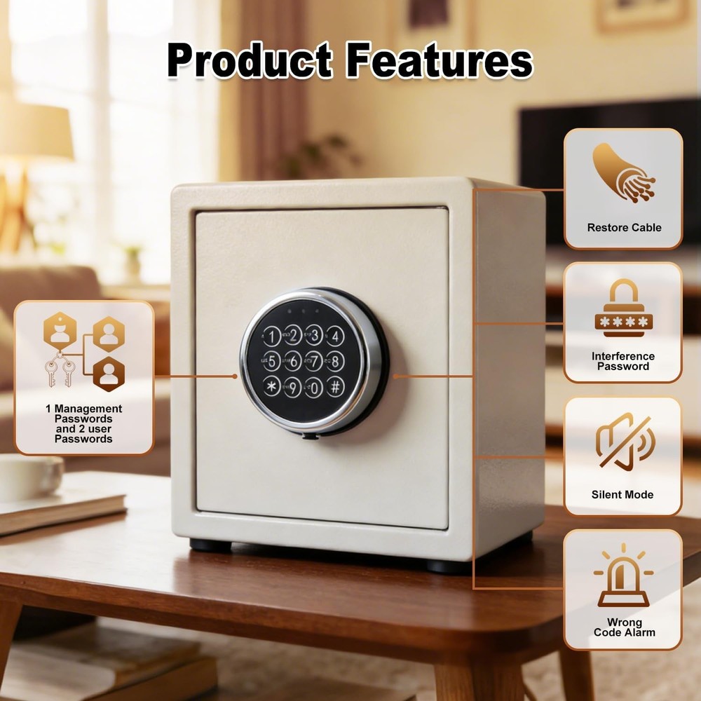 Electronic Safe Lock Replacement Gun Safe Swing Bolt Lock with 4 Pin Cable