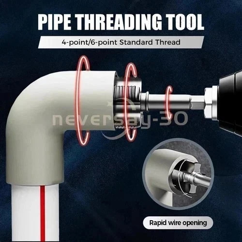 2pcs Integrated Internal & External Pipe Threading-Tool,PVC Pipe Threader Kit