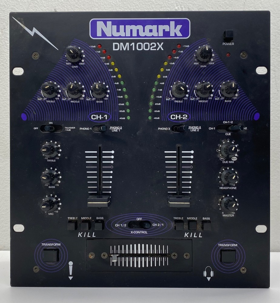 Numark DM1002X Preamp DJ Scratch Mixer Stereo 4 Phono 2 Line UNTESTED READ