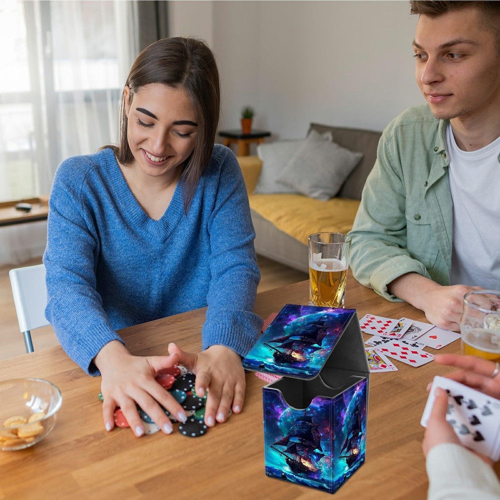 Card Deck Box for Trading Cards, MTG Commander Deck Box Fits 100+ Single Slee...