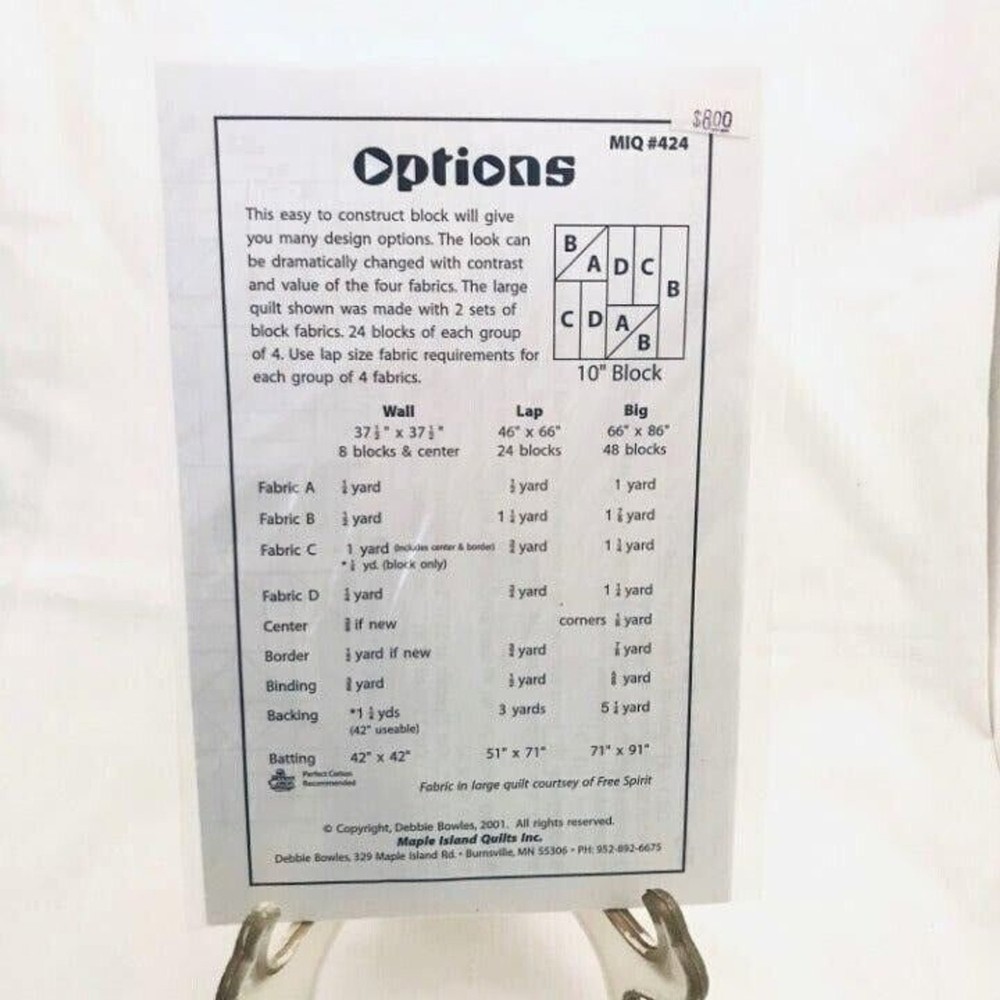 1533 Options Maple Island Quilt Craft Sewing Pattern