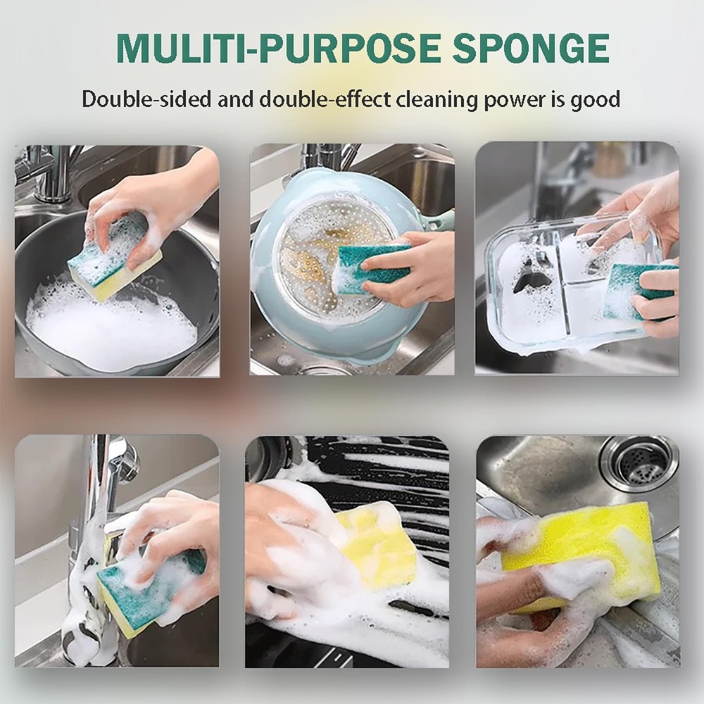 Kitchen Scrub Sponges 32 Count, Non-Scratch Dish for Dfg