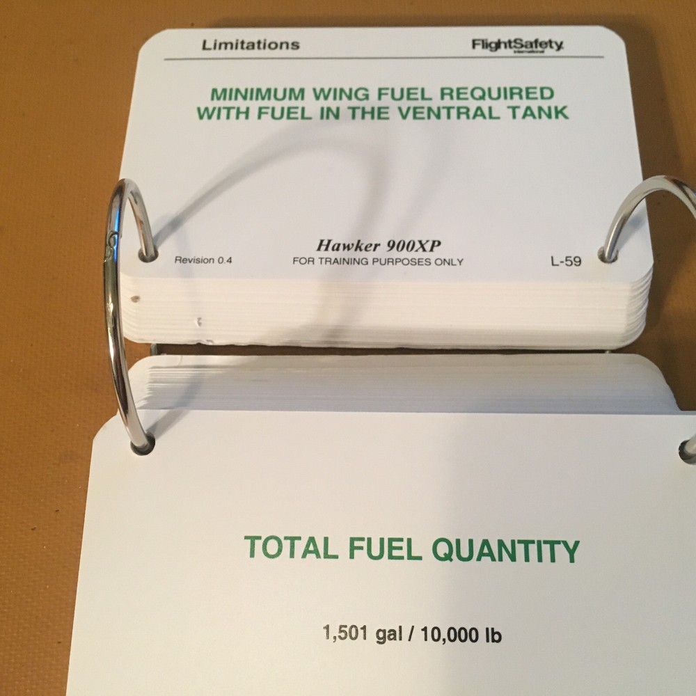 FlightSafety Hawker 900XP Memory Flash Cards