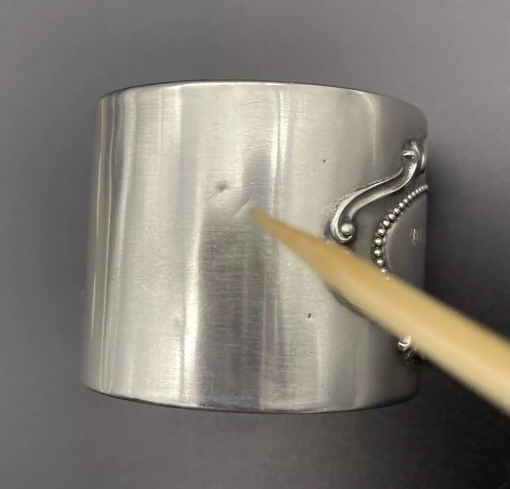 Large 800 Sterling Silver Napkin Ring Name Engraved “Ermina ”