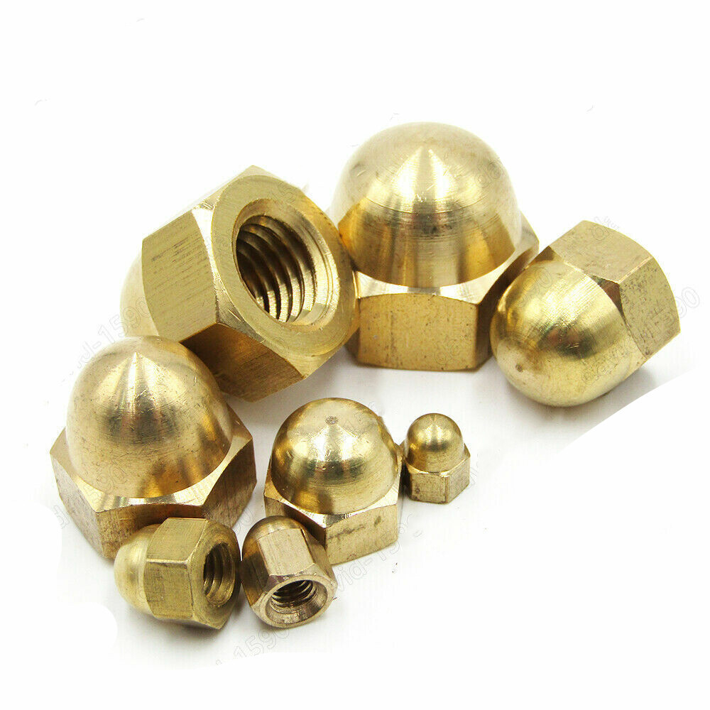 Brass Solid Hex Cap Nuts Hex Acorn Nut M3 M4 M5 M6 M8 M10 M12 M14 M16 Select