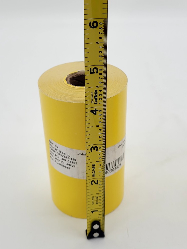 2 pk Direct Thermal Continuous Linerless Labels 4" x 80' Yellow, 1" Core